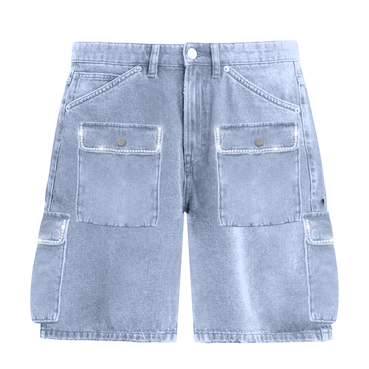 Prestige Shorts - Deerskin Rhinestone - Sky Blue