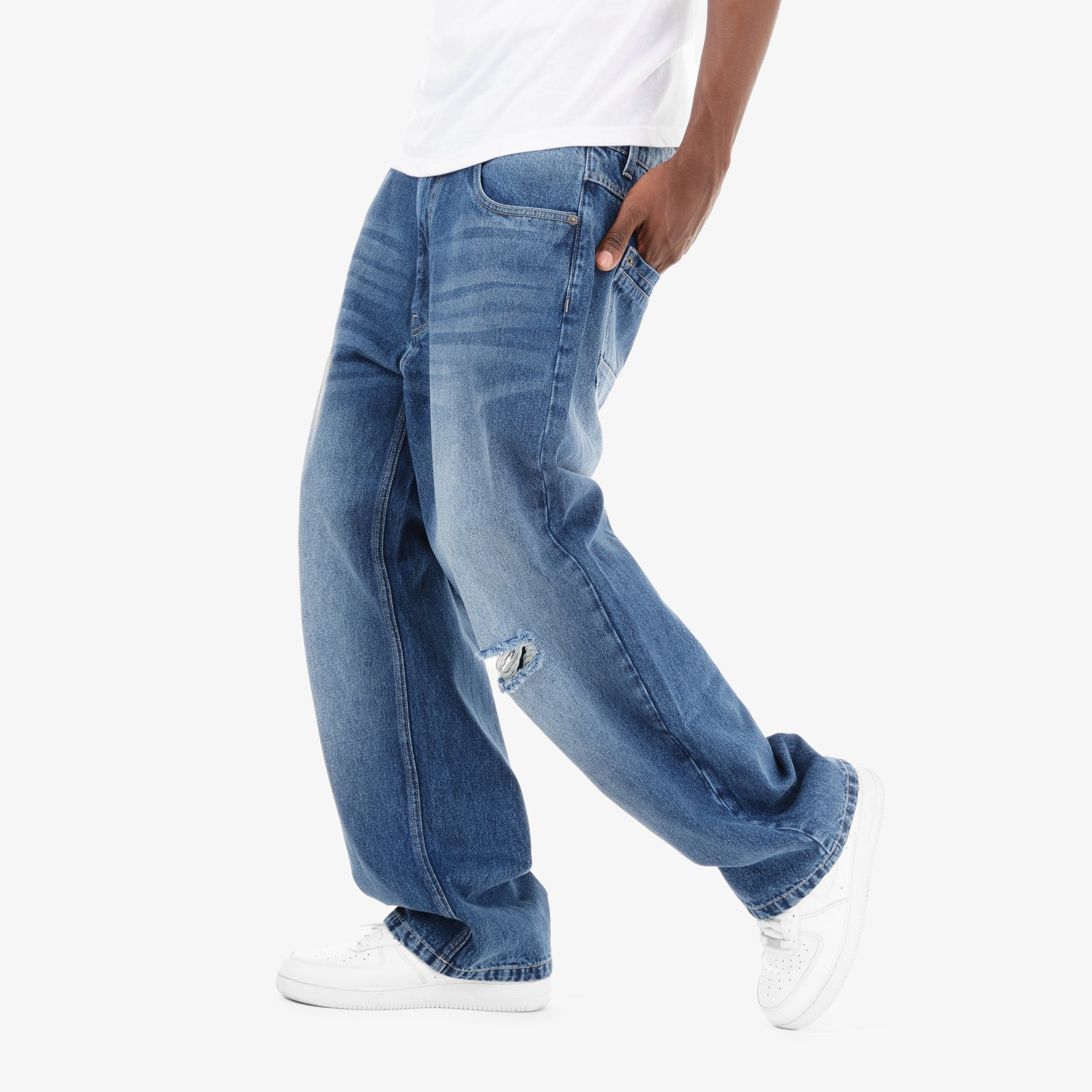 Copper Rivet Jeans - Baggy Fit - Dark Blue