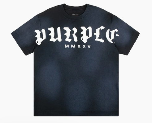 Purple-Brand T-Shirt - TEXTURED JERSEY TEE BLACK BEAUTY - P104-JBWG125