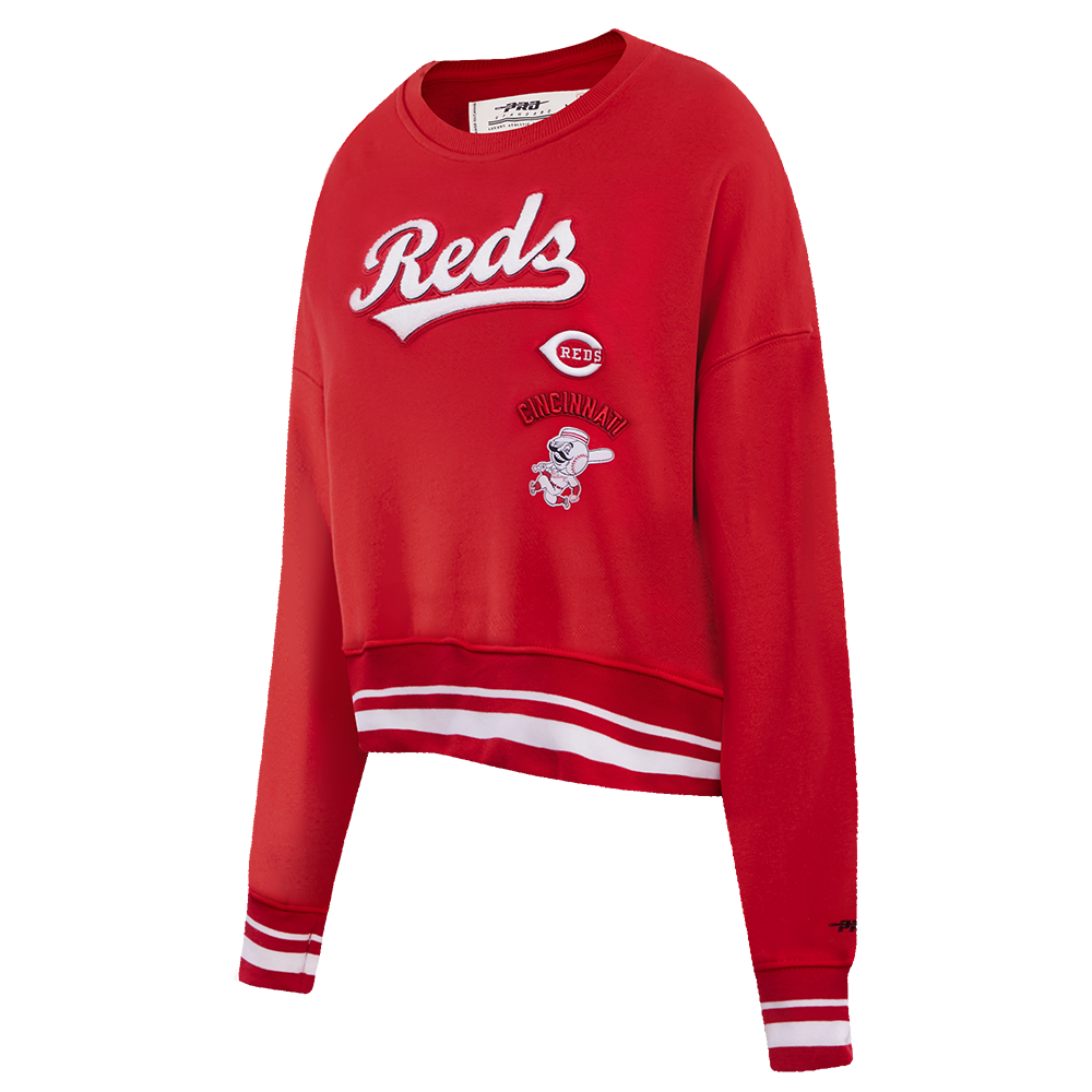 Pro Standard Crewneck - Women Cincinnati Reds Retro Classic Rib Flc Crewneck - LCRC314170