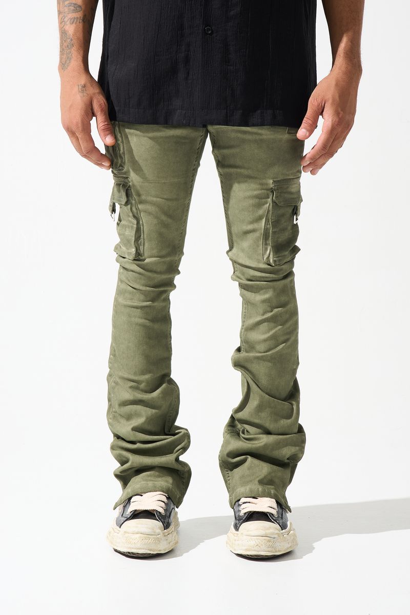 Serenede Jeans - Oil Cargo Stacked - Olive