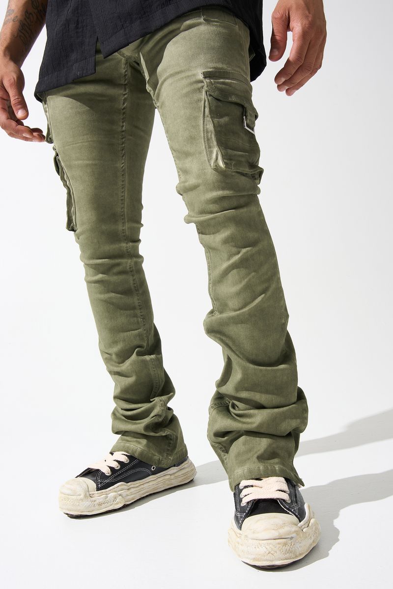 Serenede Jeans - Oil Cargo Stacked - Olive