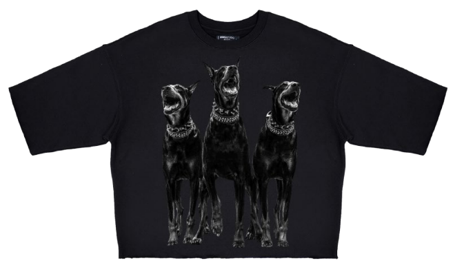 Roku Studio T-Shirt - Dead End Rhinestones Cropped - Black - RK1481645
