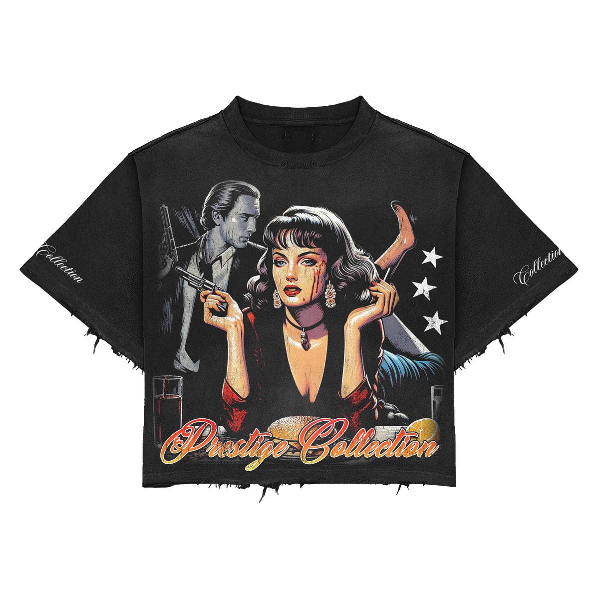 Prestige - T-Shirt - City Of Sorrow Cropped Tee - Black