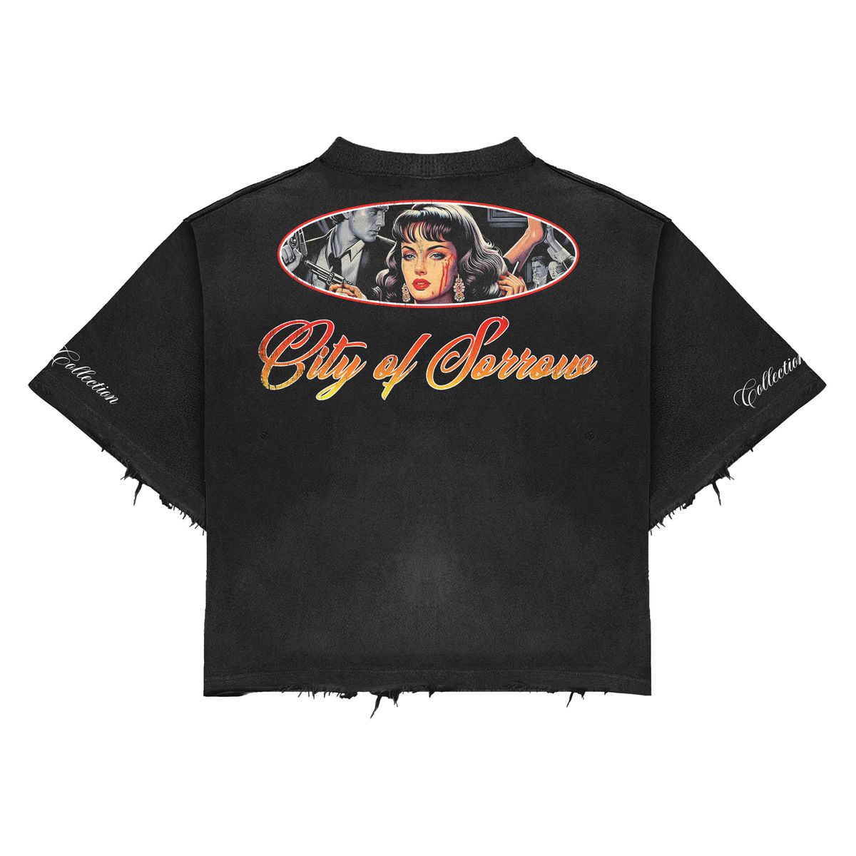 Prestige - T-Shirt - City Of Sorrow Cropped Tee - Black