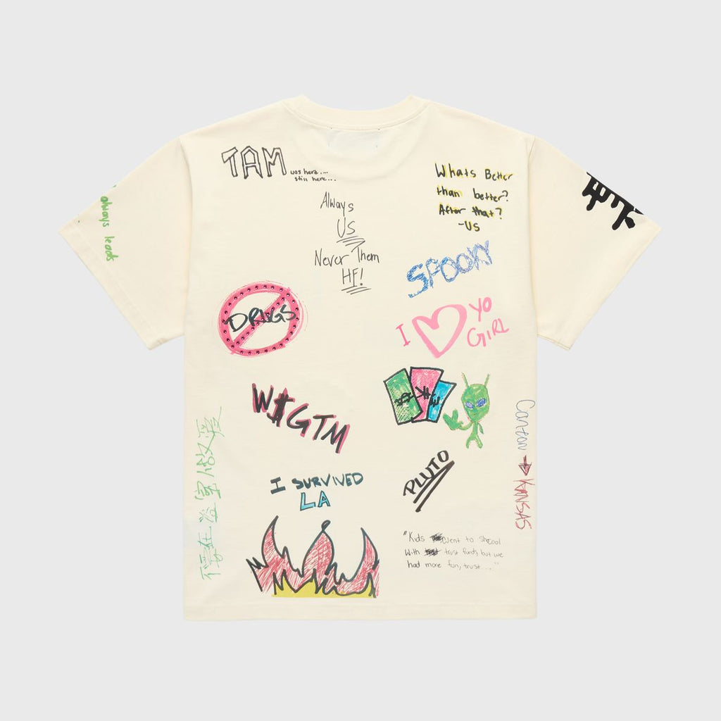 Homme+Femme T-Shirt - Rest Stop Tee - Cream - HFSS202529