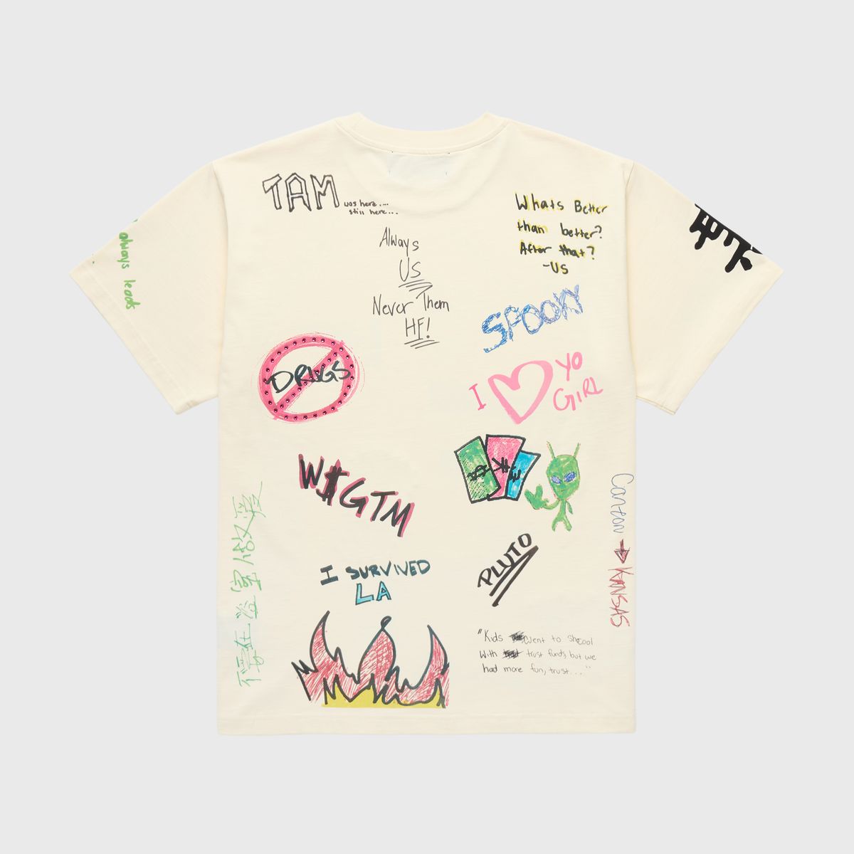 Homme+Femme T-Shirt - Rest Stop Tee - Cream - HFSS202529