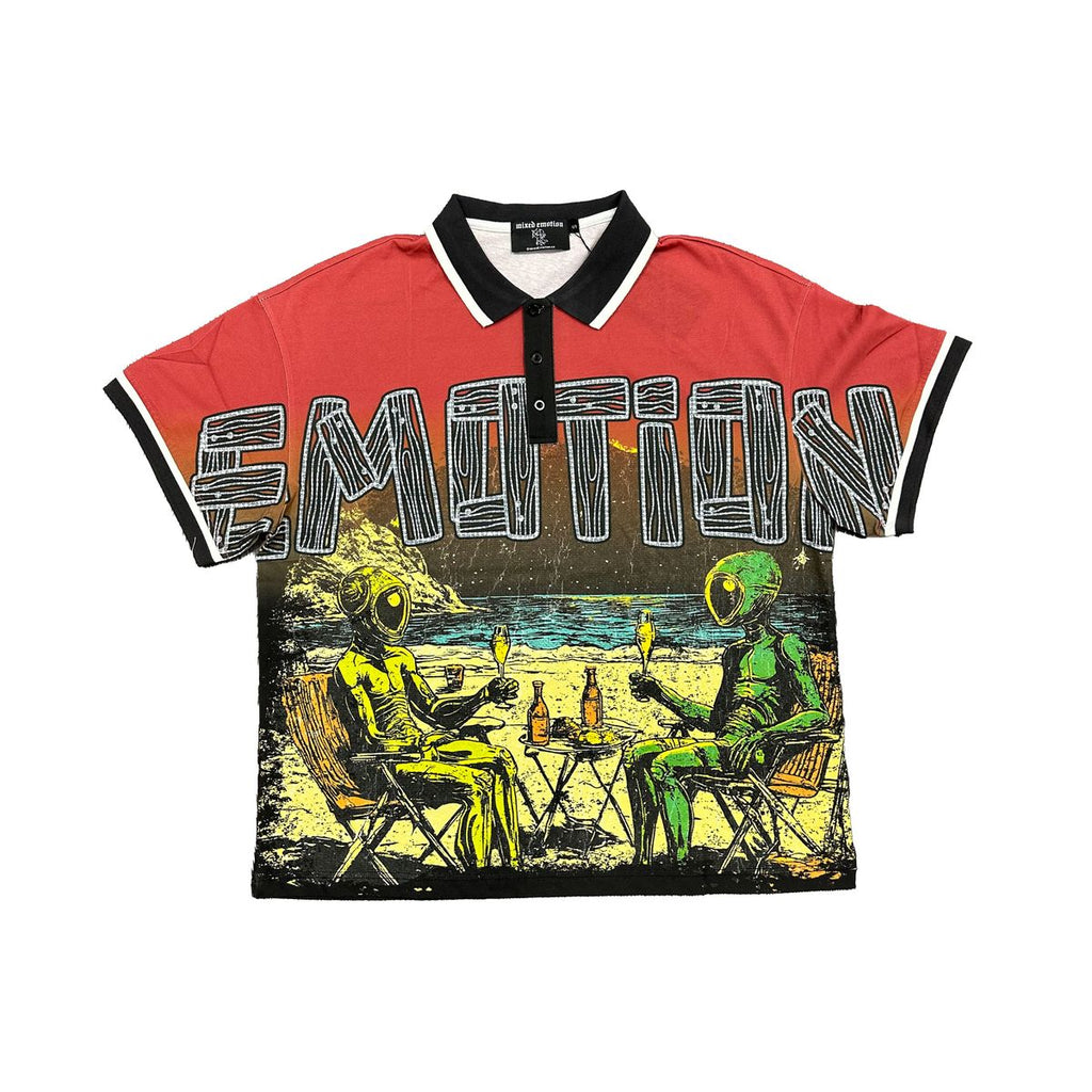 Mixed Emotion T-Shirt - Paradise Button up - Red