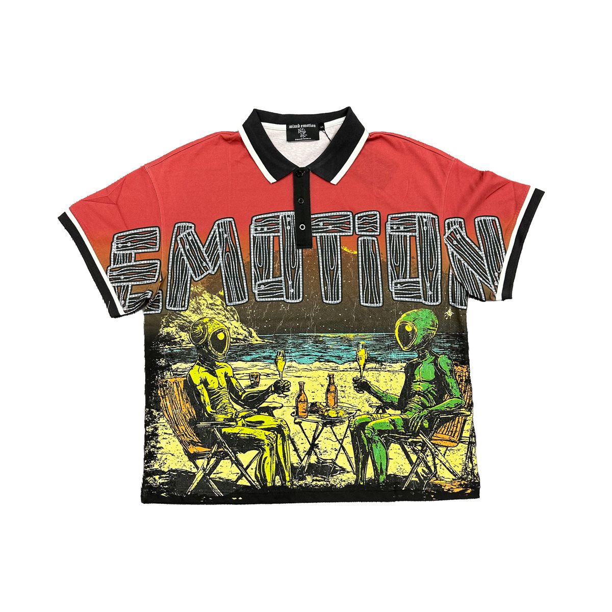 Mixed Emotion T-Shirt - Paradise Button up - Red