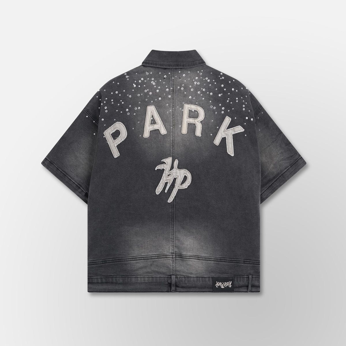 Hyde Park Shirt - Studded Park Denim Work Shirt - Black