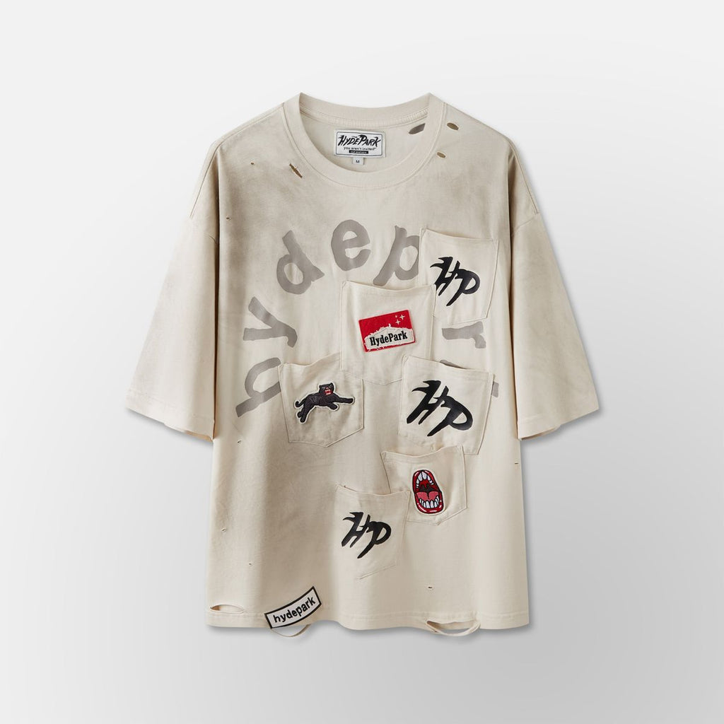Hyde Park T-Shirt - Pockets Everywear Tee - Cream