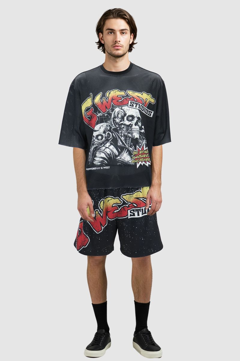 G West Short Set - Skull Tech - Mesh - Black - GWRMSB5004