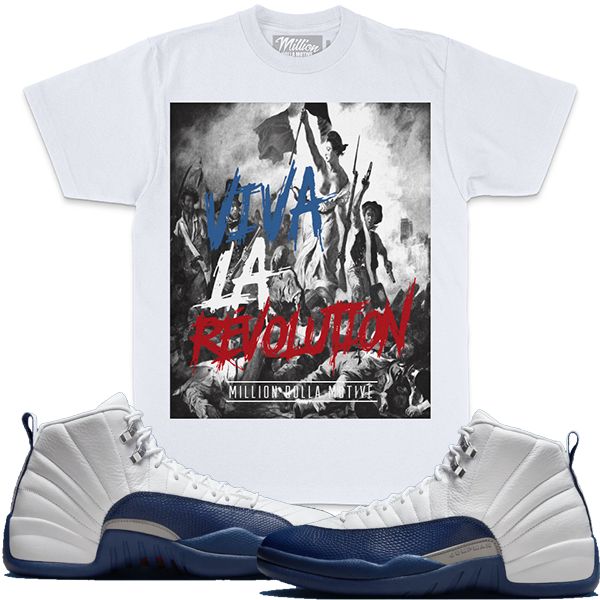 Million Dolla Motive T-Shirt - Viva La Revolution - White And Blue