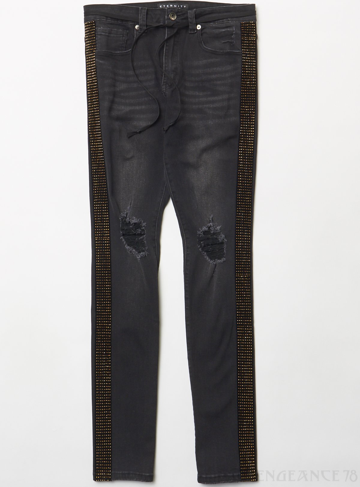 Eternity Jeans - Gold Stones - Washed Black - E4133347-WBK - Vengeance78