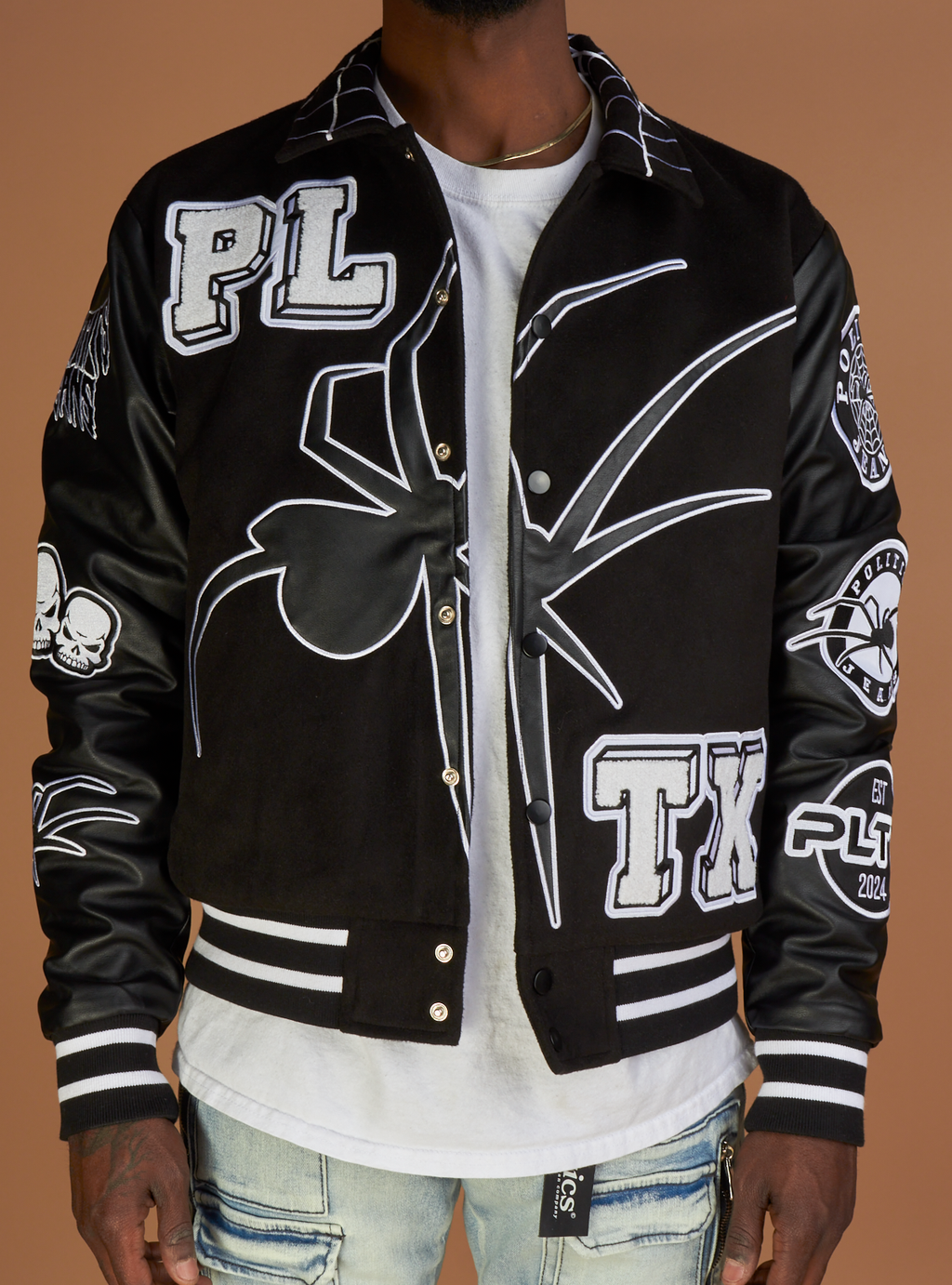 Politics Varsity Jacket - Shadow - Black - 218