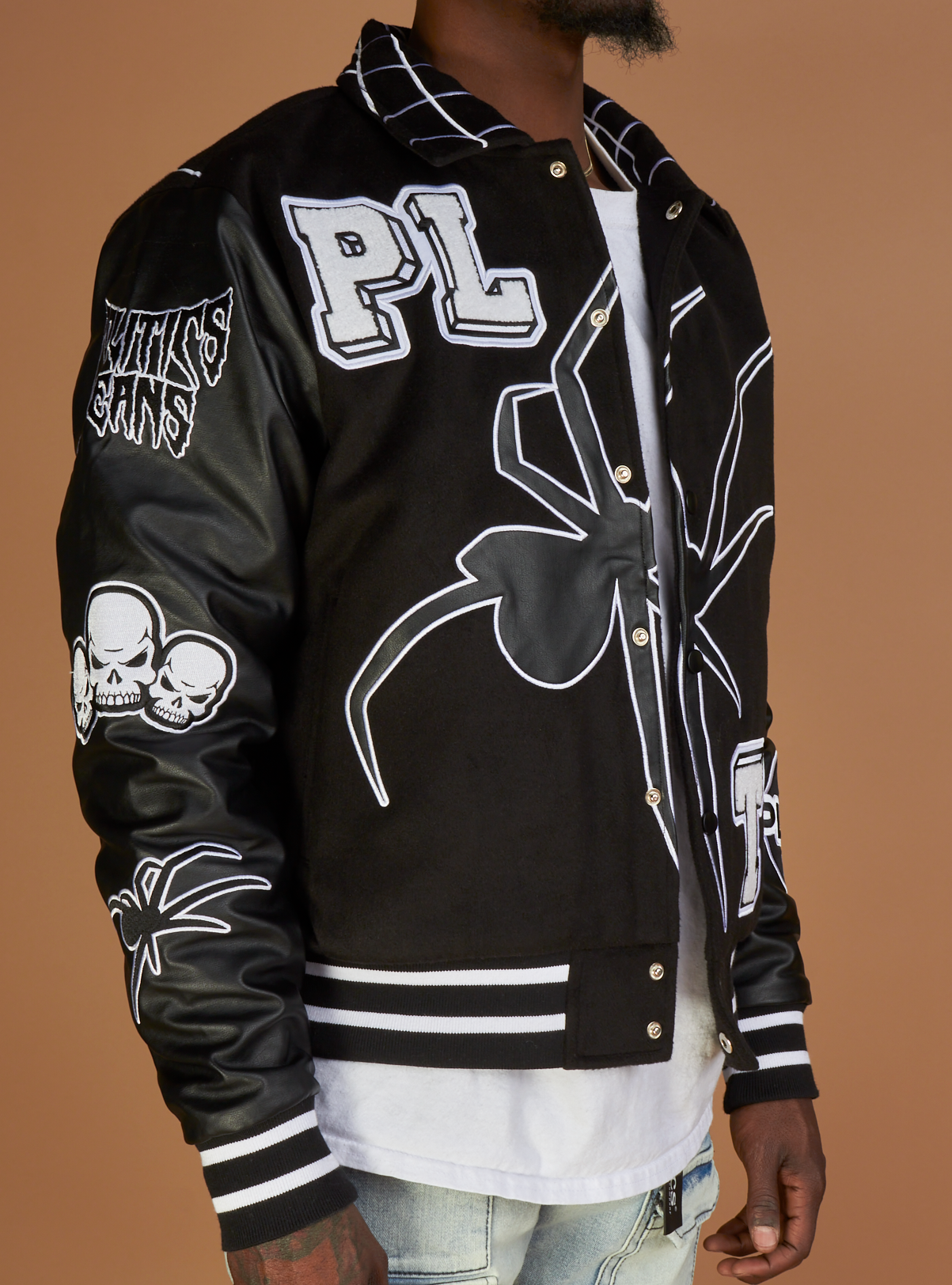 Politics Varsity Jacket - Shadow - Black - 218