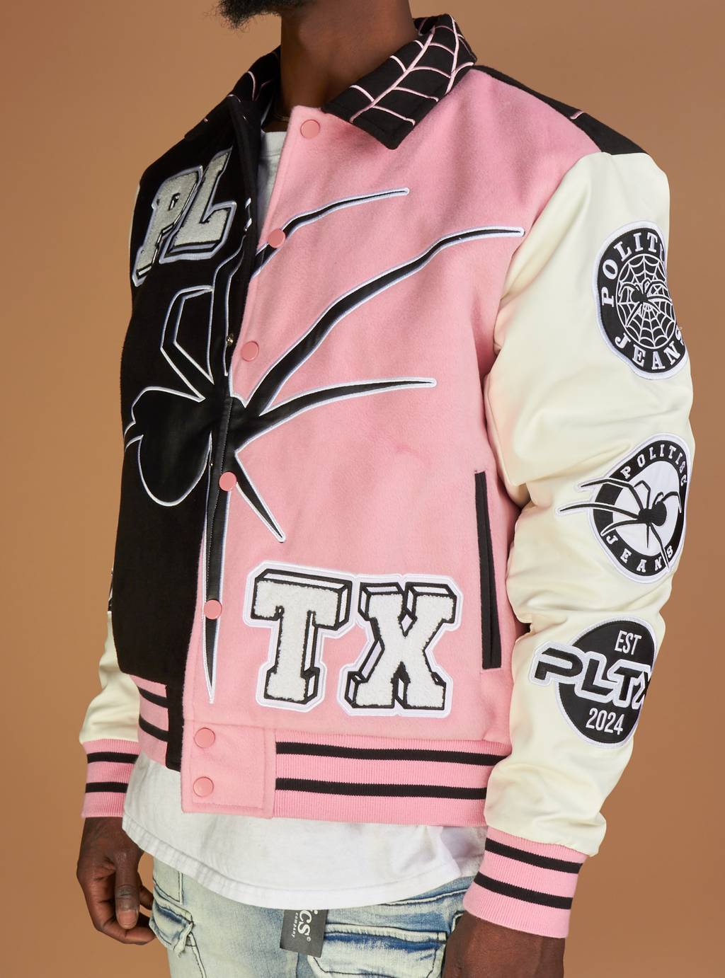 Politics Varsity Jacket - Shadow - Pink - 219