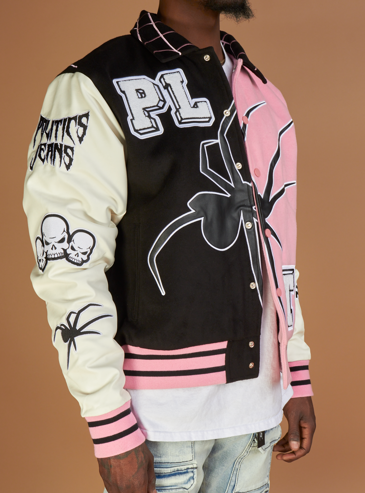 Politics Varsity Jacket - Shadow - Pink - 219
