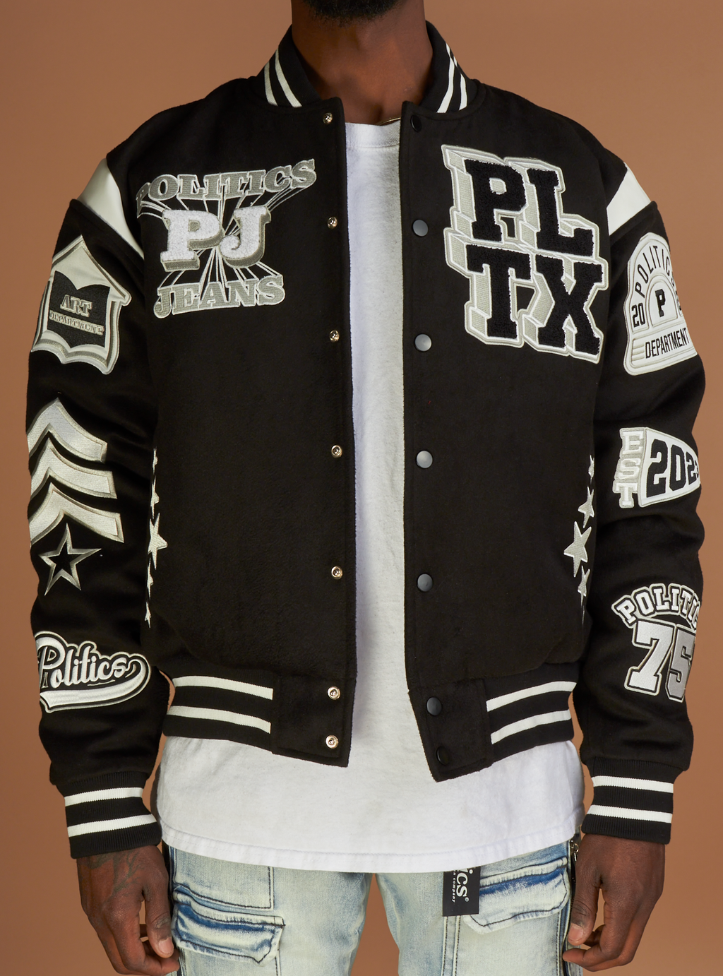 Politics Varsity Jacket - Magic - Black - 332
