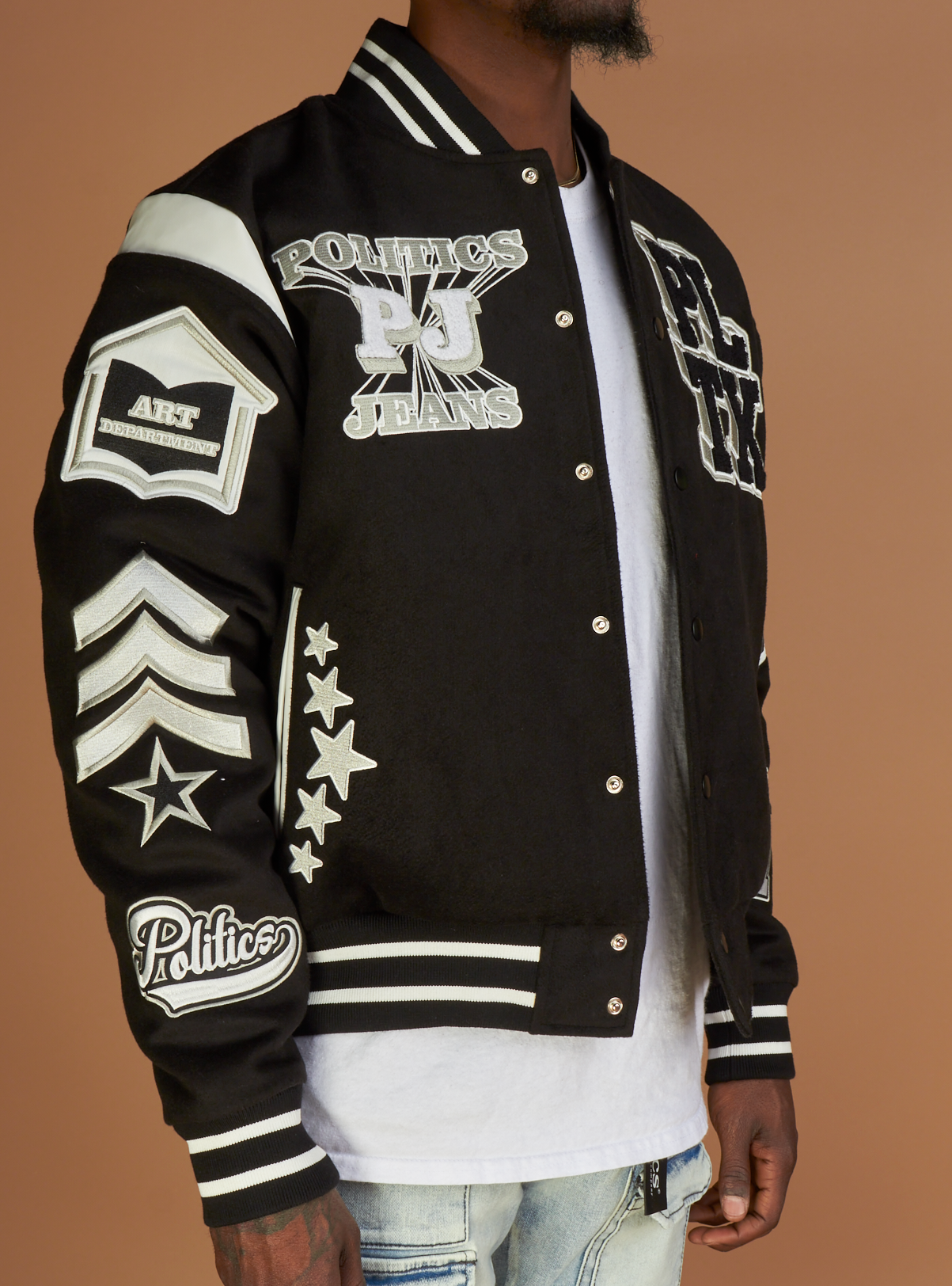 Politics Varsity Jacket - Magic - Black - 332