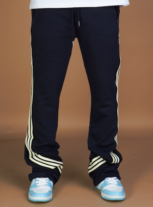 NME - Fleece Tracks - Crix - Navy - 301 - Stacked Sweatpants