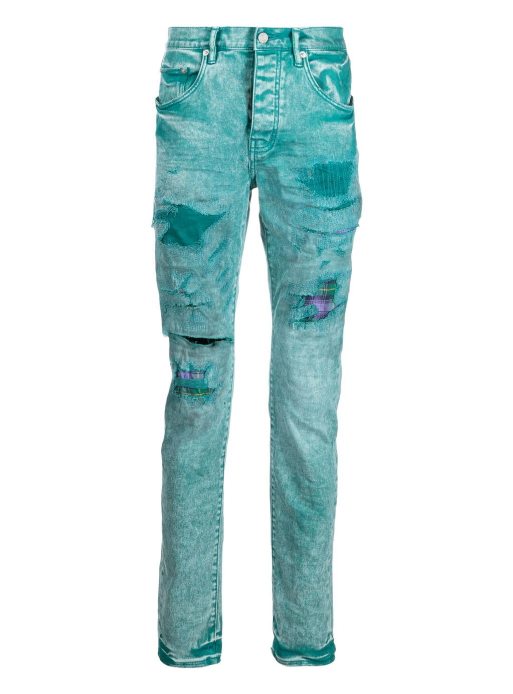 Purple-Brand Jeans - Fanfare Heavy Repair - Plaid Patch - P001