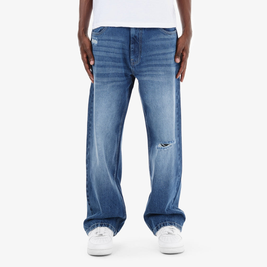 Copper Rivet Jeans - Baggy Fit - Dark Blue