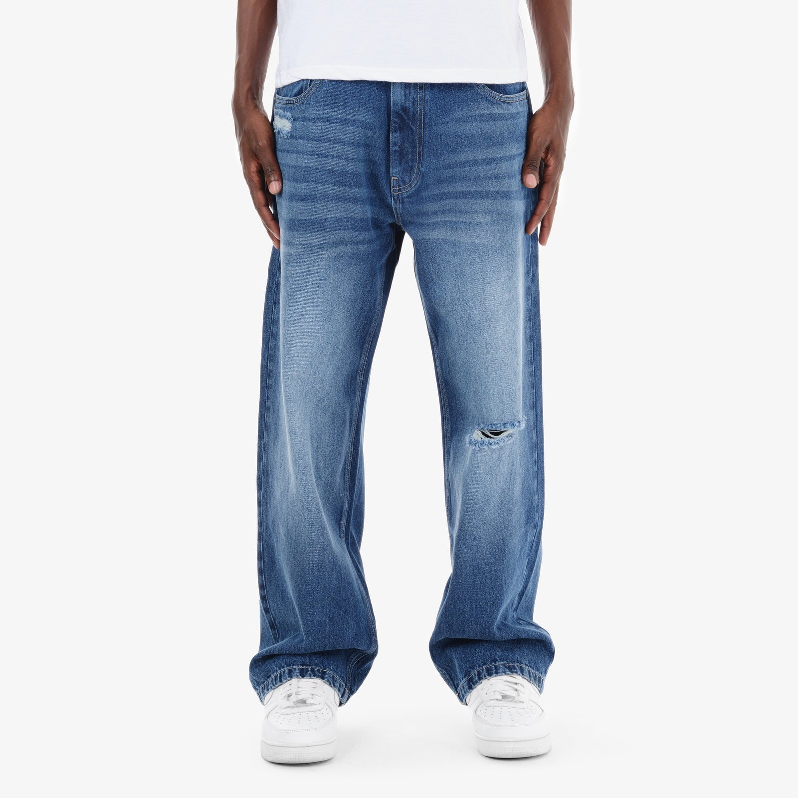 Copper Rivet Jeans - Baggy Fit - Dark Blue