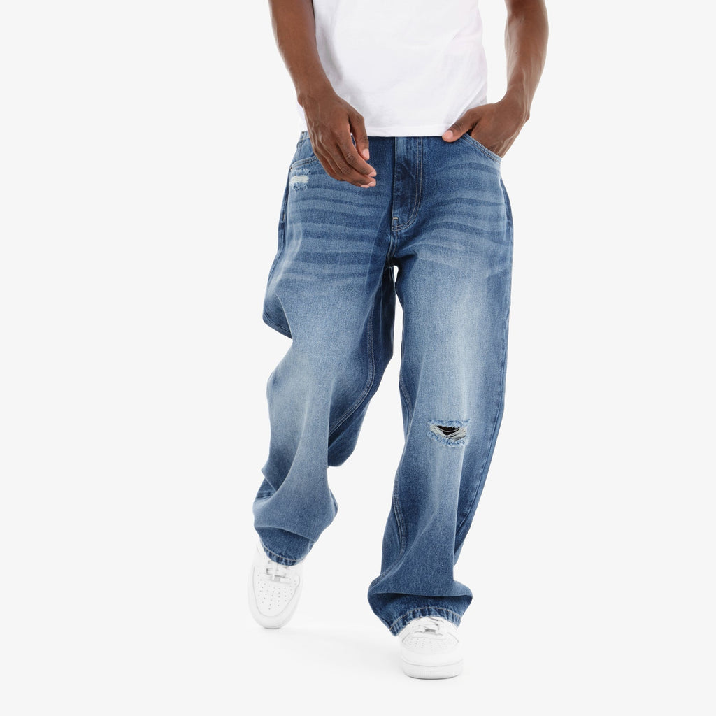 Copper Rivet Jeans - Baggy Fit - Dark Blue