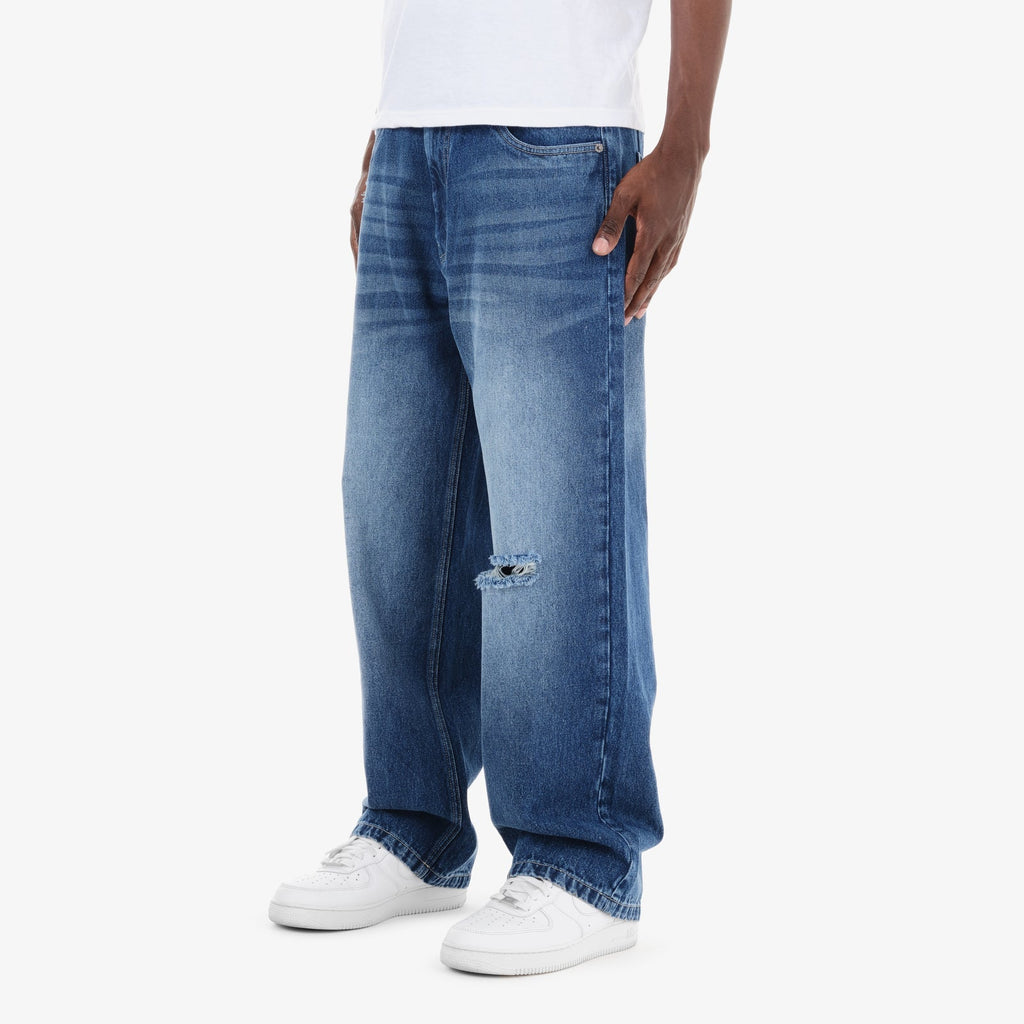 Copper Rivet Jeans - Baggy Fit - Dark Blue