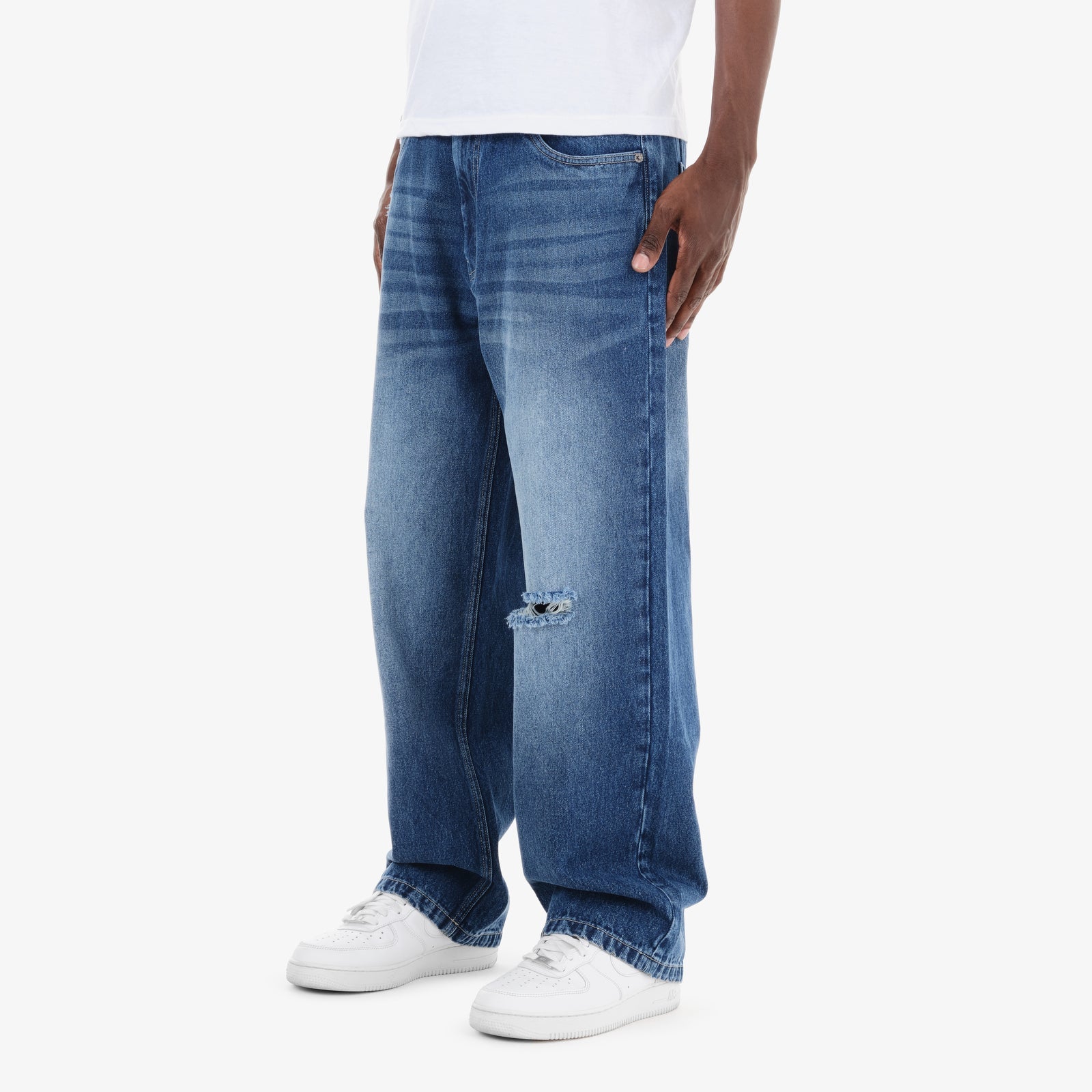Copper Rivet Jeans - Baggy Fit - Dark Blue