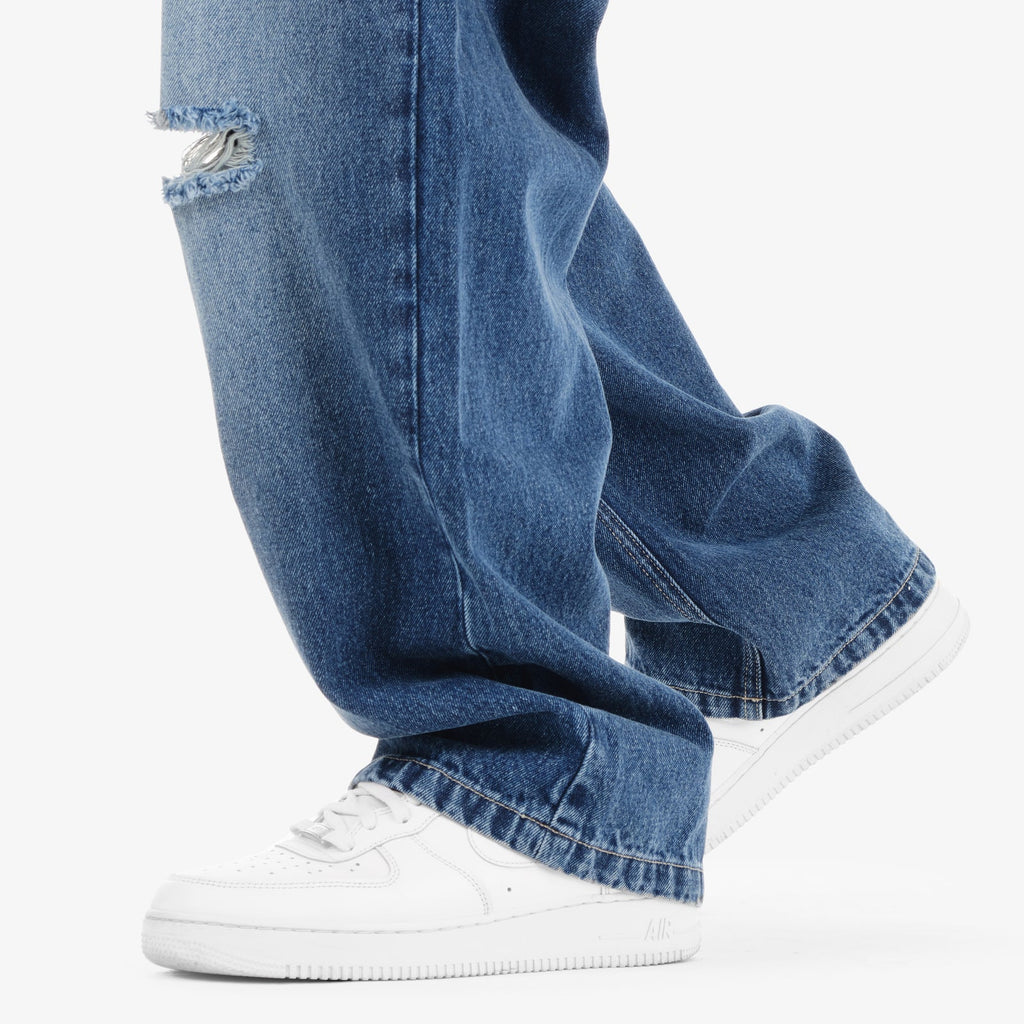 Copper Rivet Jeans - Baggy Fit - Dark Blue