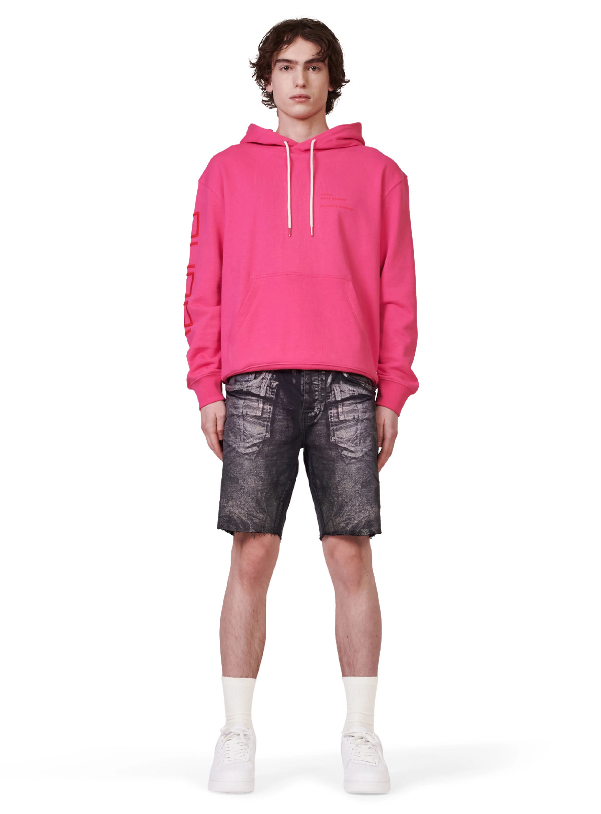 Purple-Brand Shorts - Washed Black Iridescent Pearl - P020-WBIP