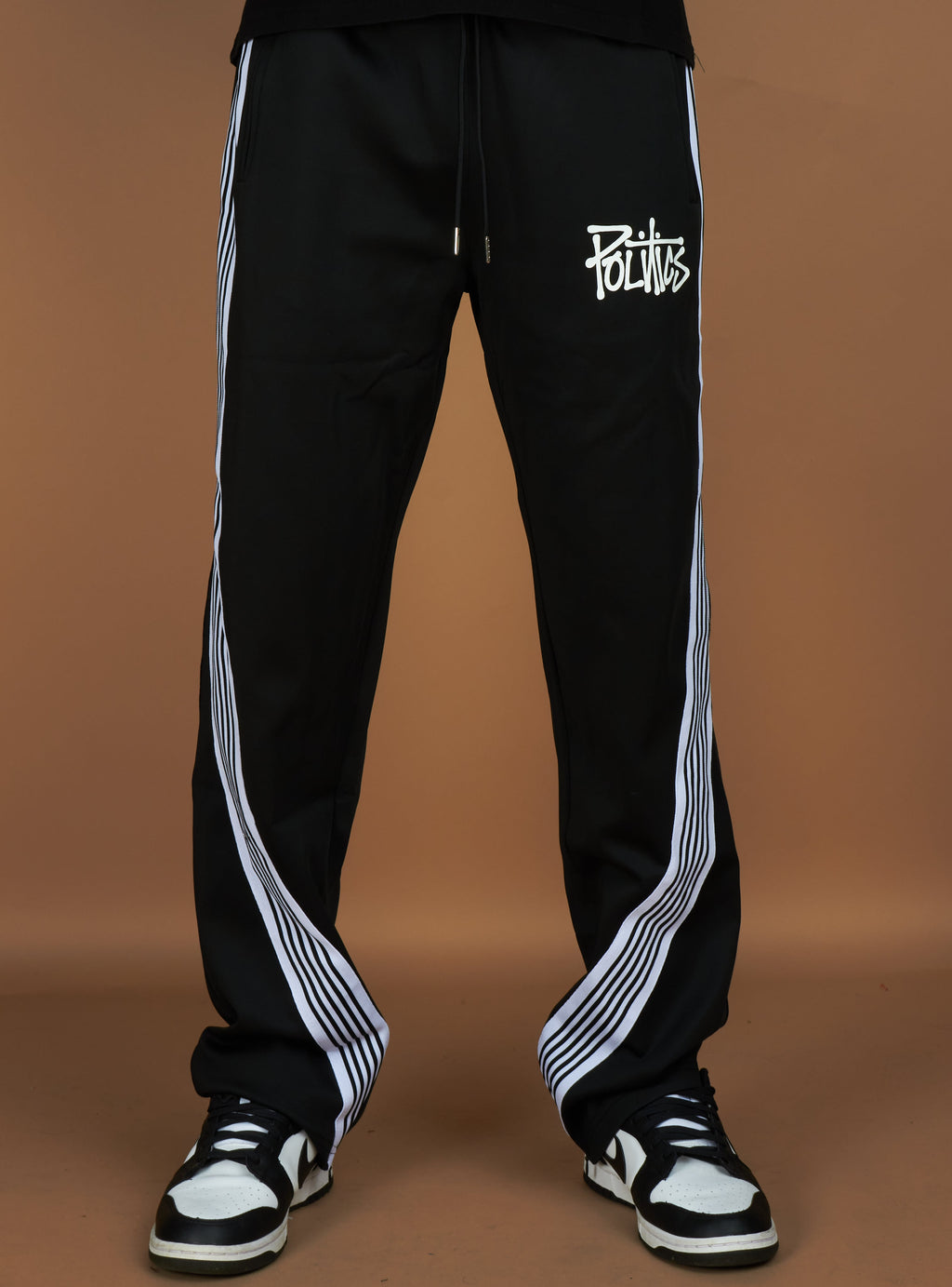 Politics Track Pants - Wisp - Black and White - 202