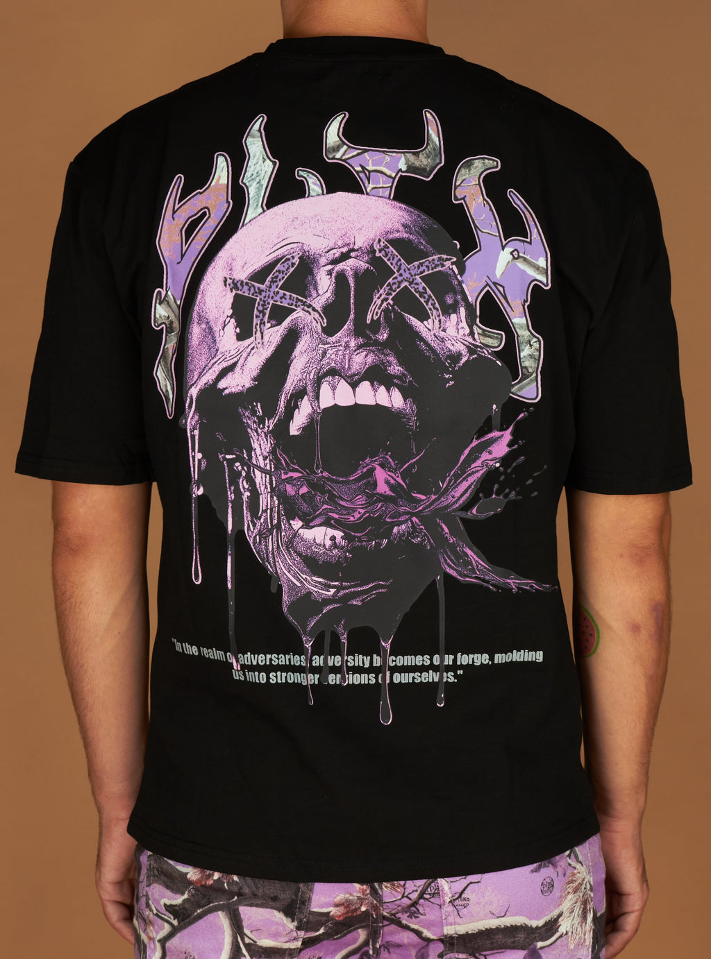 Politics T-Shirt - Mott - Black And Purple  - 914