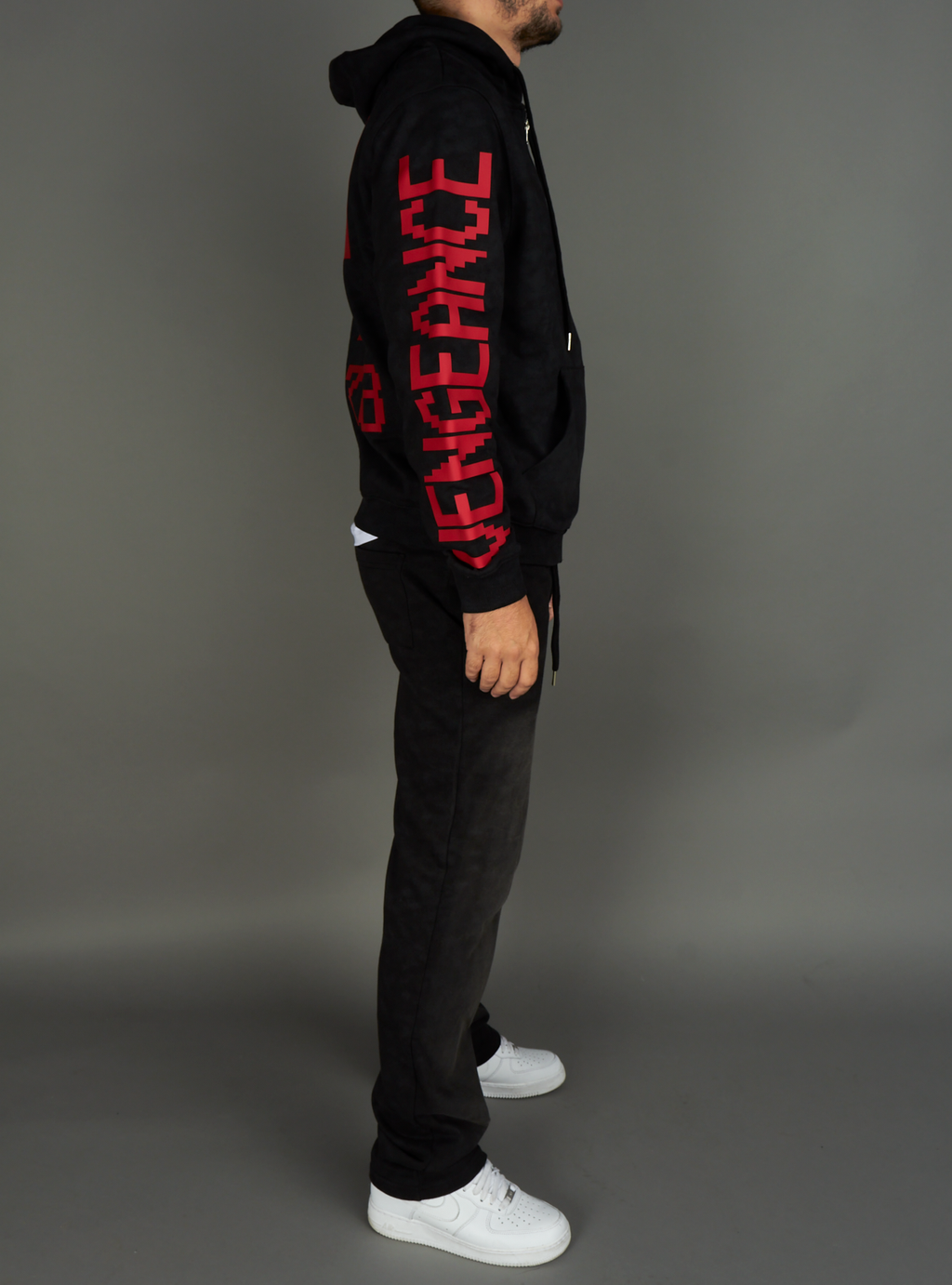 Vengeance78 Sweatsuit - King  - Black with Red - 270