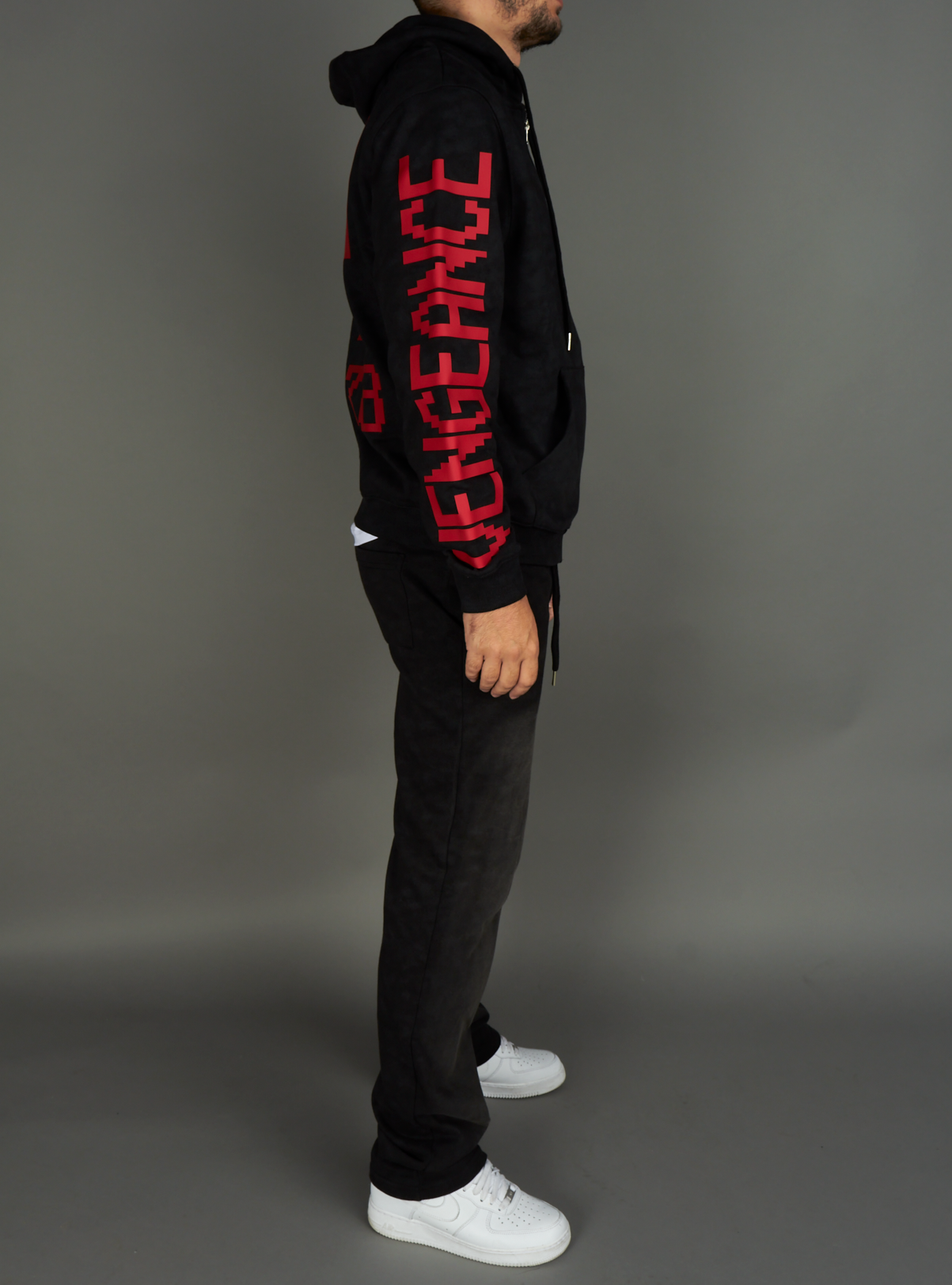 Vengeance78 Sweatsuit - King  - Black with Red - 270