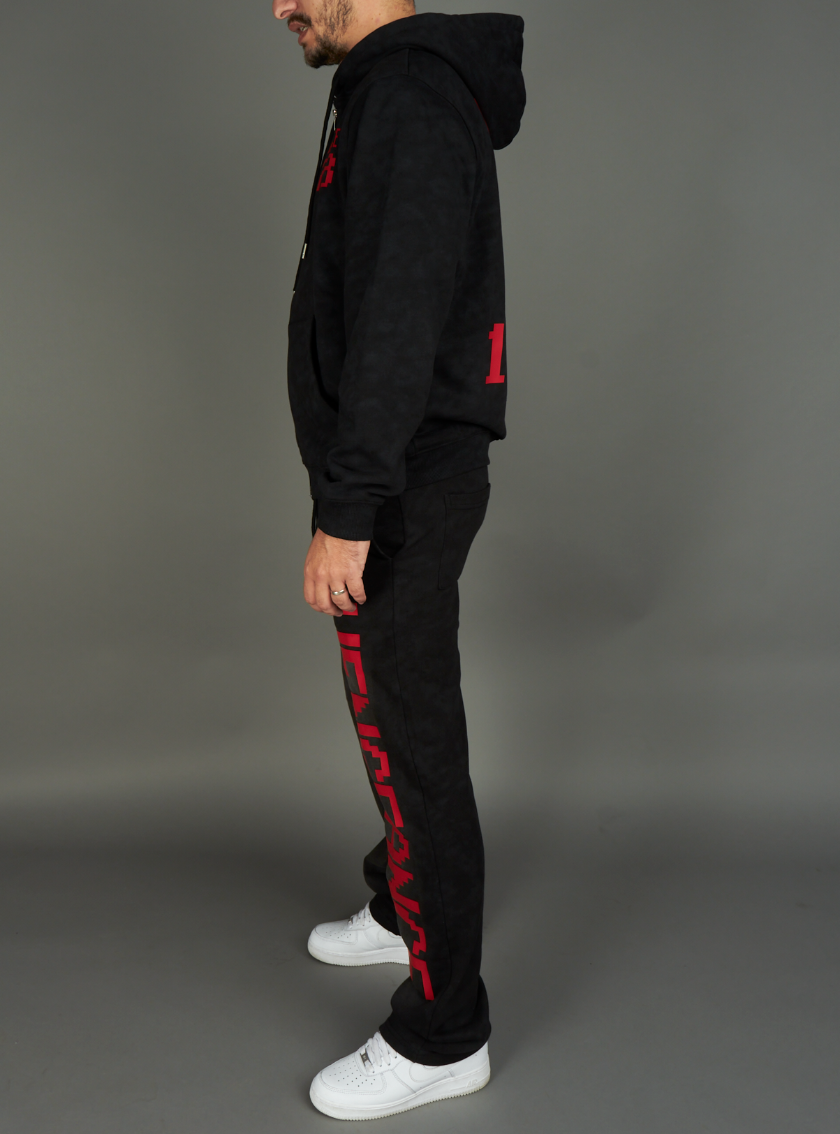 Vengeance78 Sweatsuit - King  - Black with Red - 270