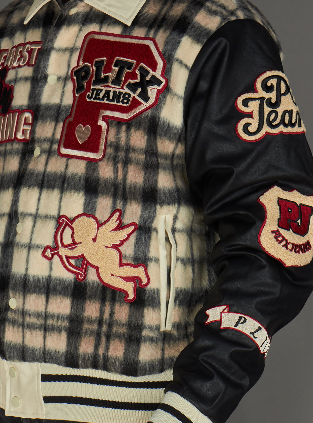 Politics Varsity Jacket - Tartan - Black Red Check - 204