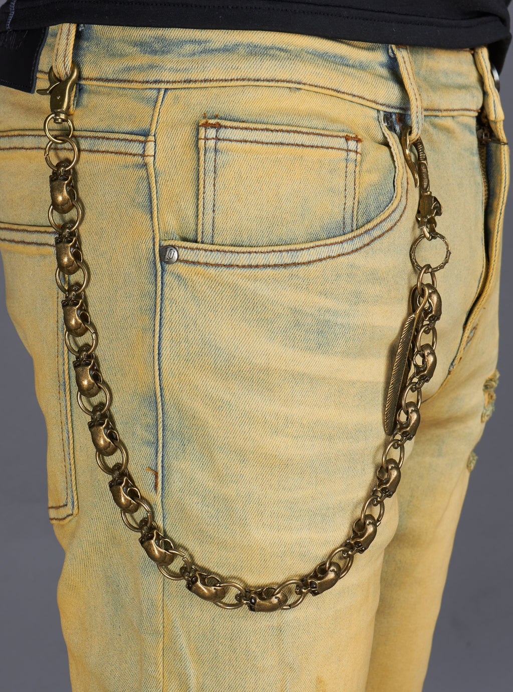 Politics Chain - Skull Feather - Gold Metal - 109