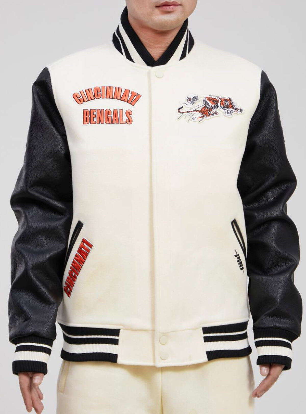 Pro Standard Jacket - Retro Classic Wool Varsity - Bengals - Cream - FCI643395