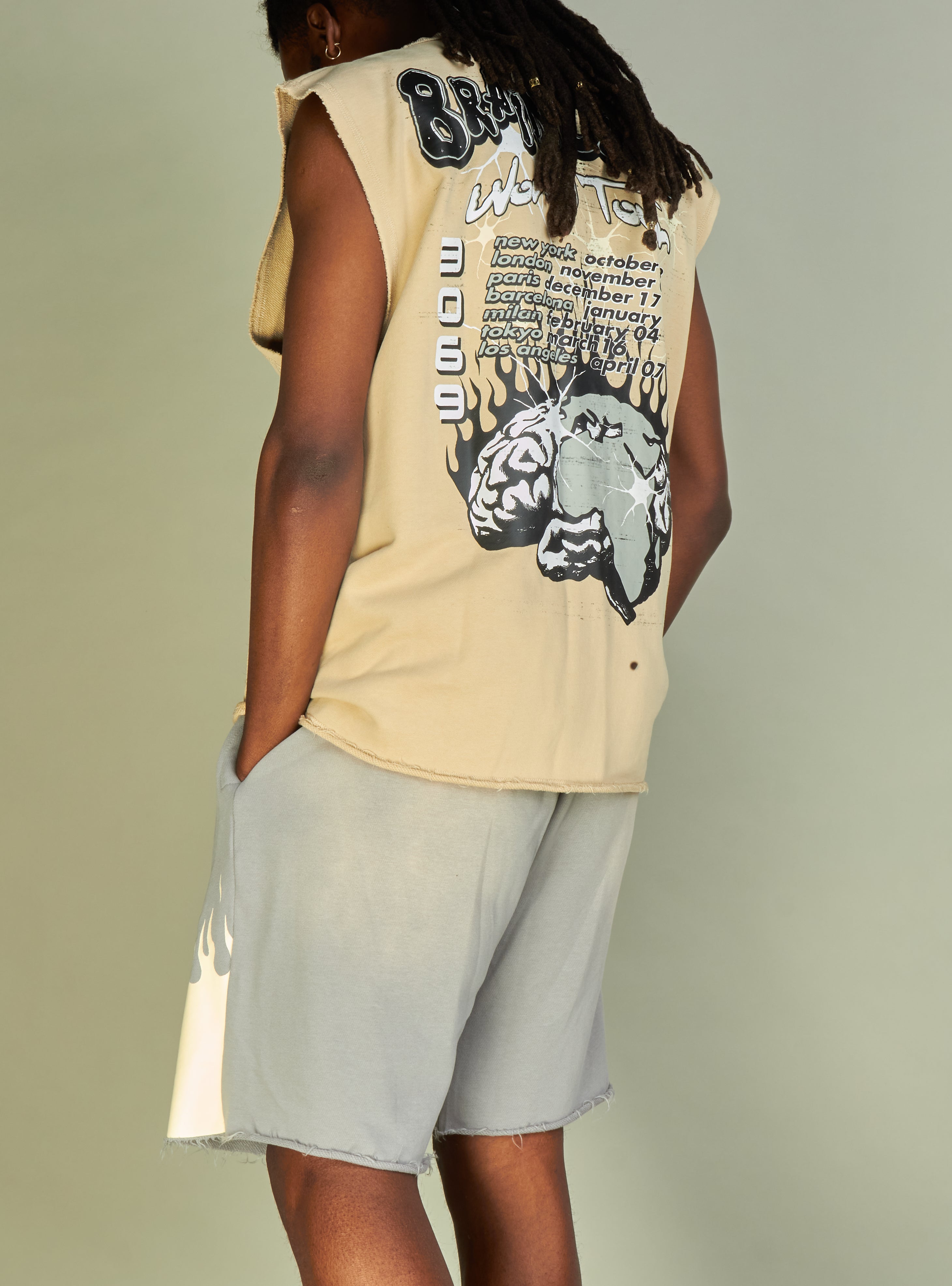 NME Tank Top - Woodard - Cream, Grey, Black And White - 092