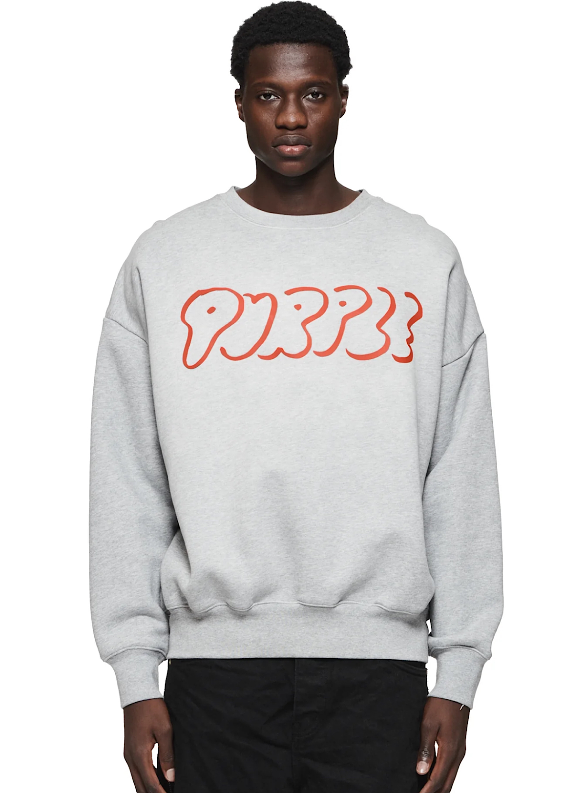 Purple-Brand Sweater - HWT Fleece Crewneck - Heather Grey Outline  - P402-HHGO124