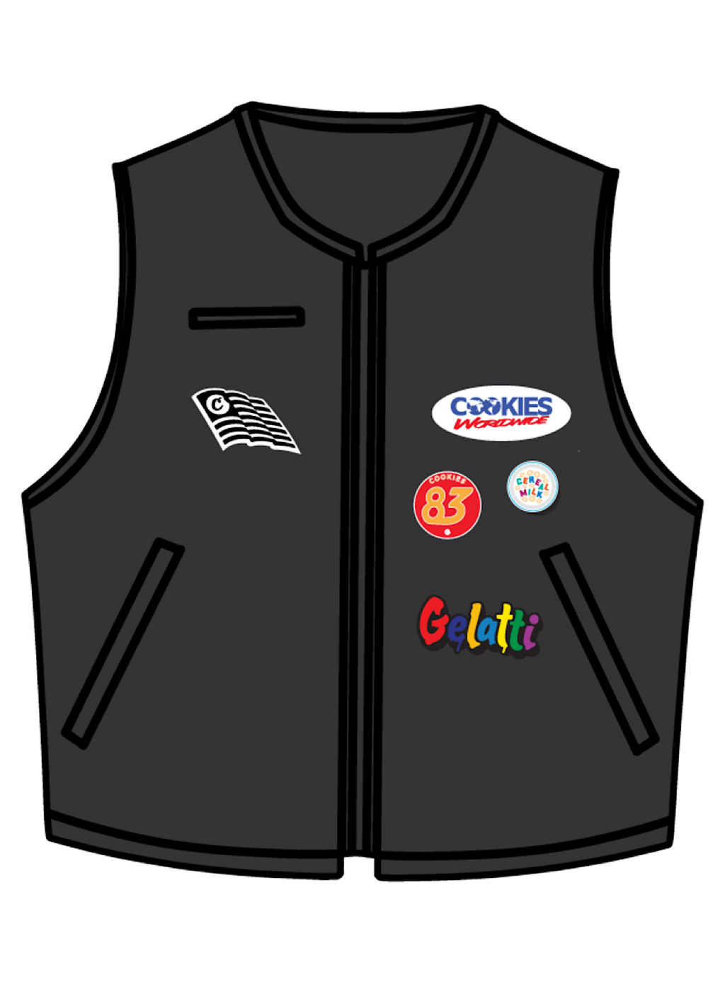 Cookies Vest - Enzo Vegan Leather - Black - CM241OVC01
