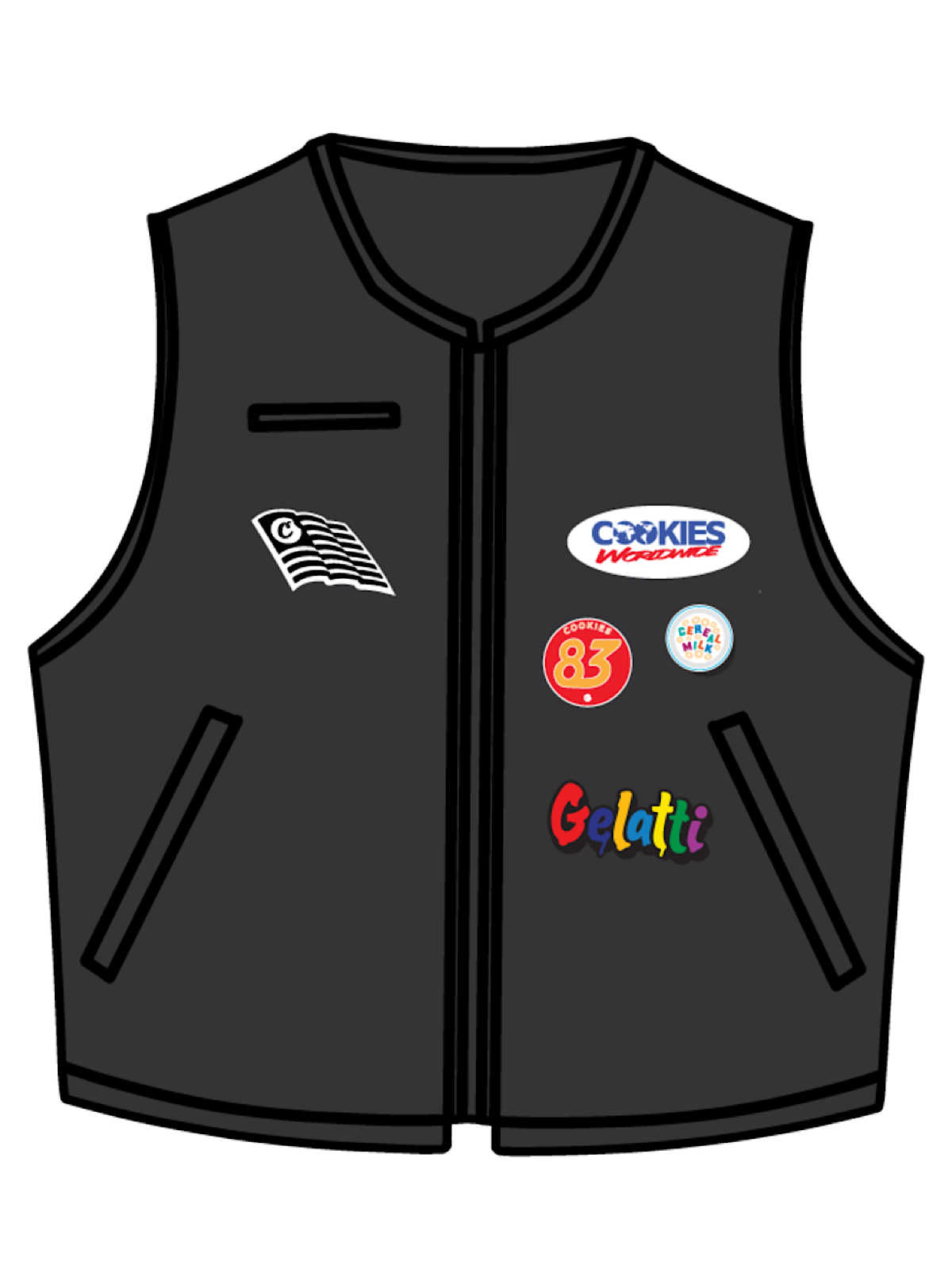 Cookies Vest - Enzo Vegan Leather - Black - CM241OVC01