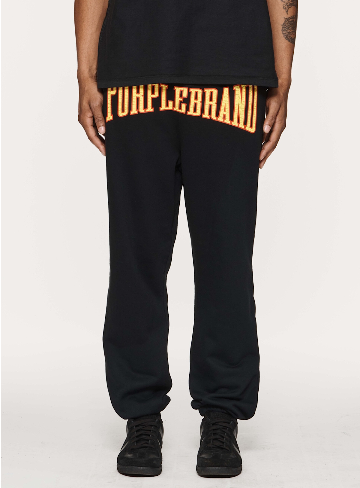 Purple-Brand Pants - Fleece Sweats - Black - P440-MFBW224