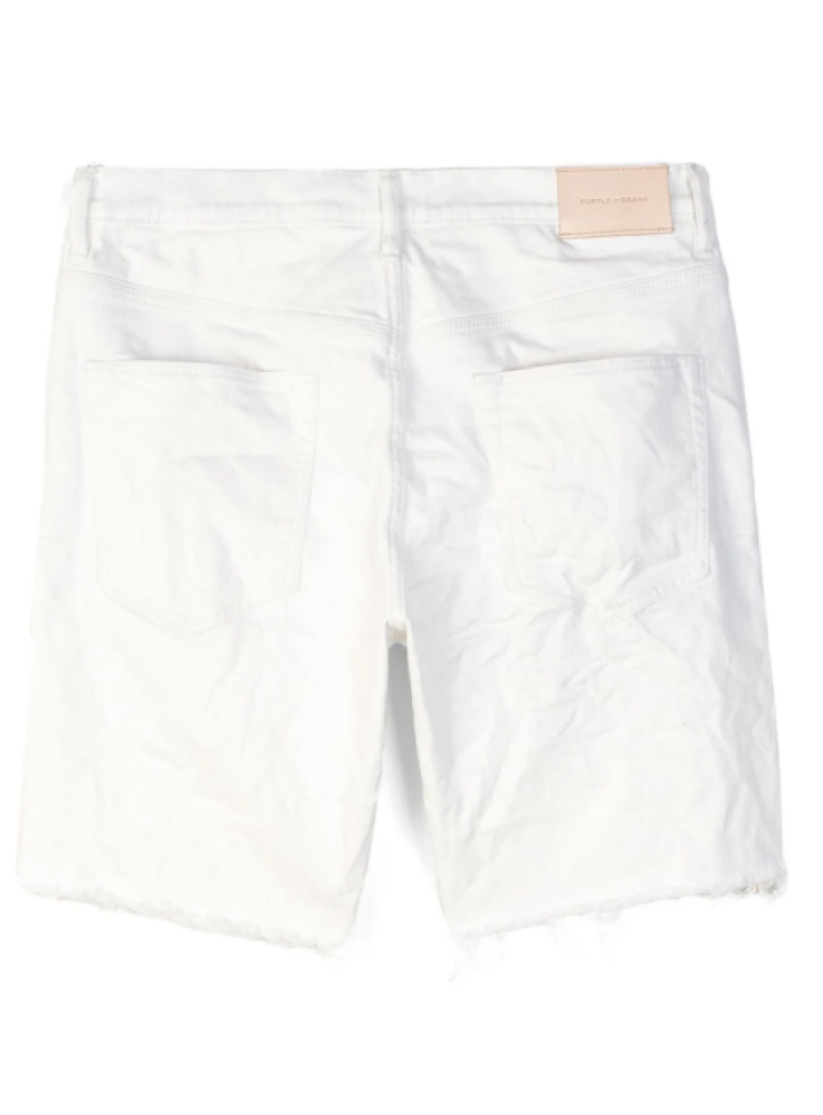 Purple-Brand Jean Shorts - Patchwork - White - P020