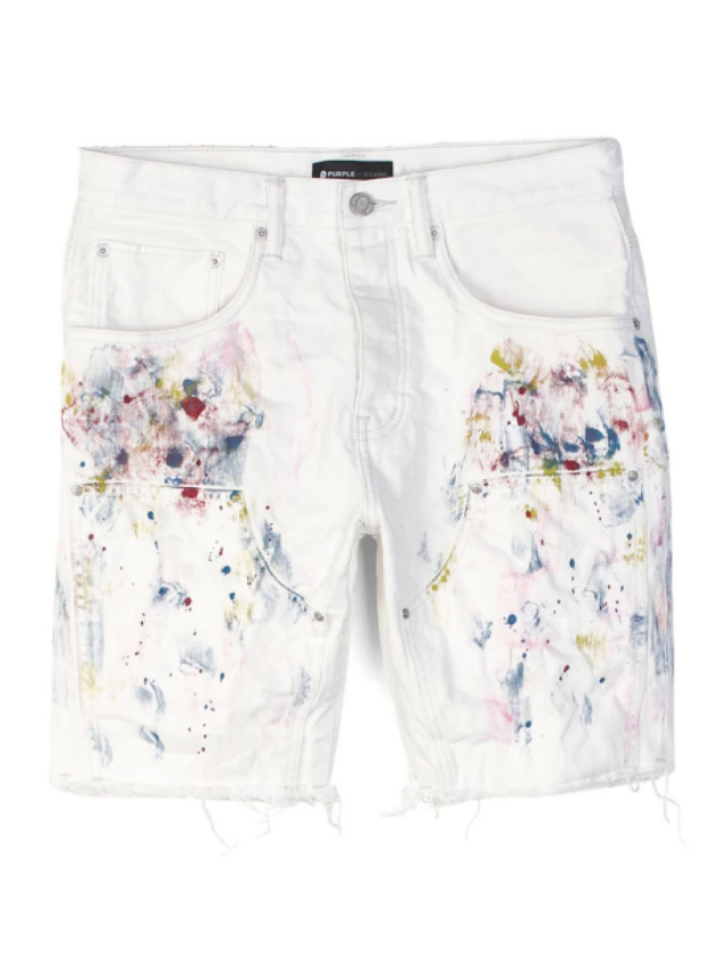 Purple-Brand Jean Shorts - Carpenter - White - P020