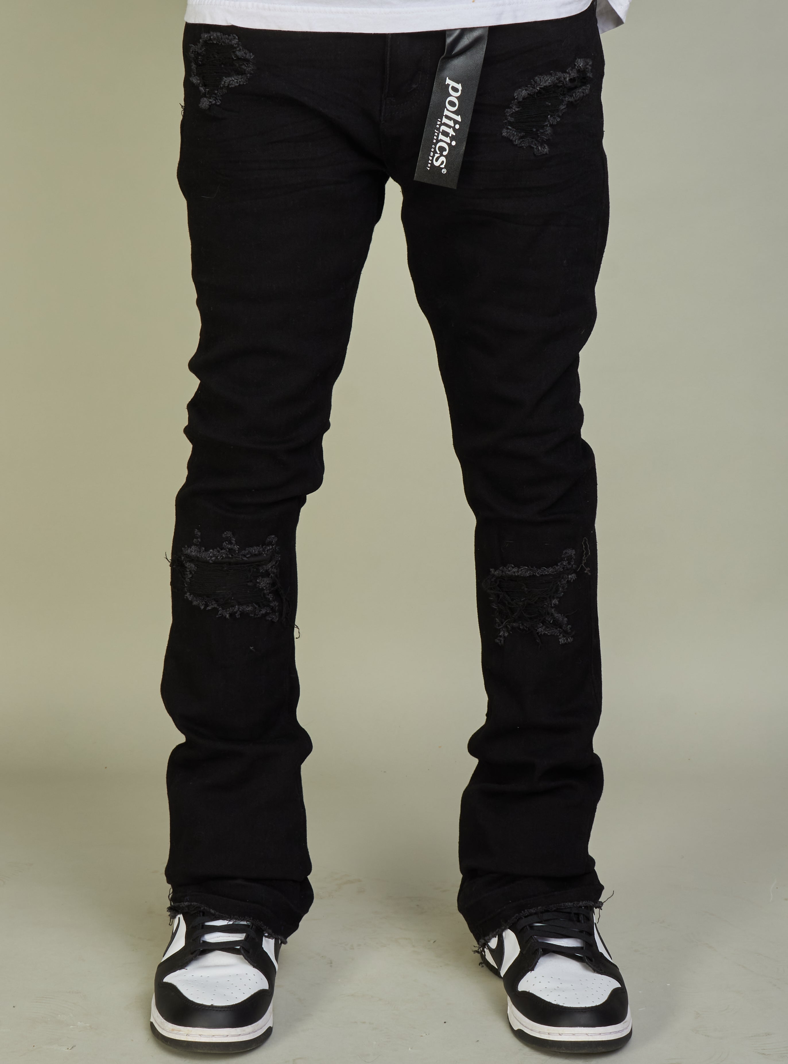 Politics Jeans - Super Stacked Skinny Flare 38" Inseam - Scott - Jett Black - 504