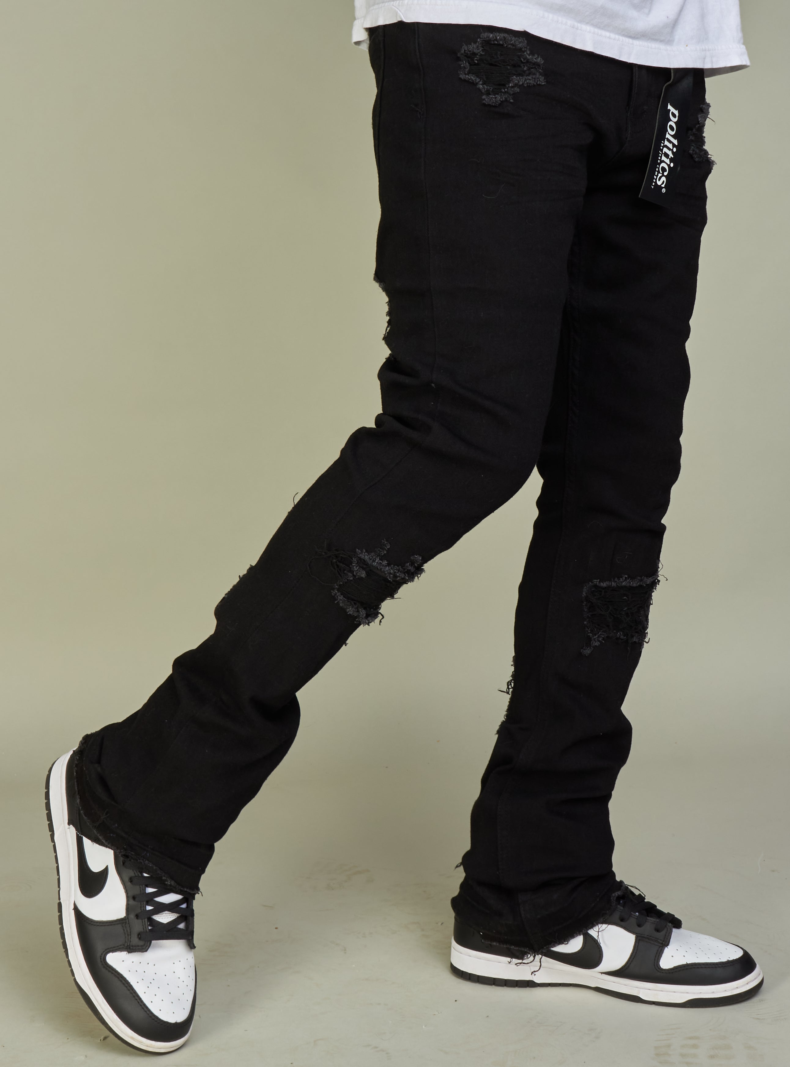 Politics Jeans - Super Stacked Skinny Flare 38" Inseam - Scott - Jett Black - 504